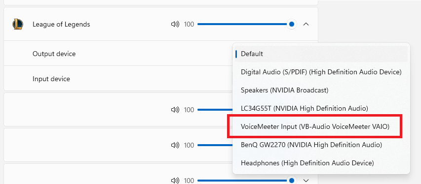 Windows Volume Settings